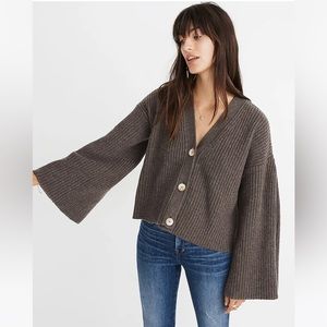 Madewell Wide-Sleeve Crop Cardigan Sweater